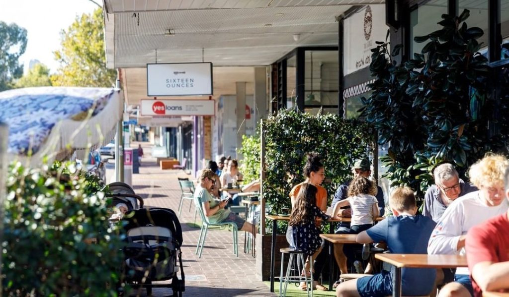 Vic Park Cafe Strip, an easy walk from Base Camp Vic Park